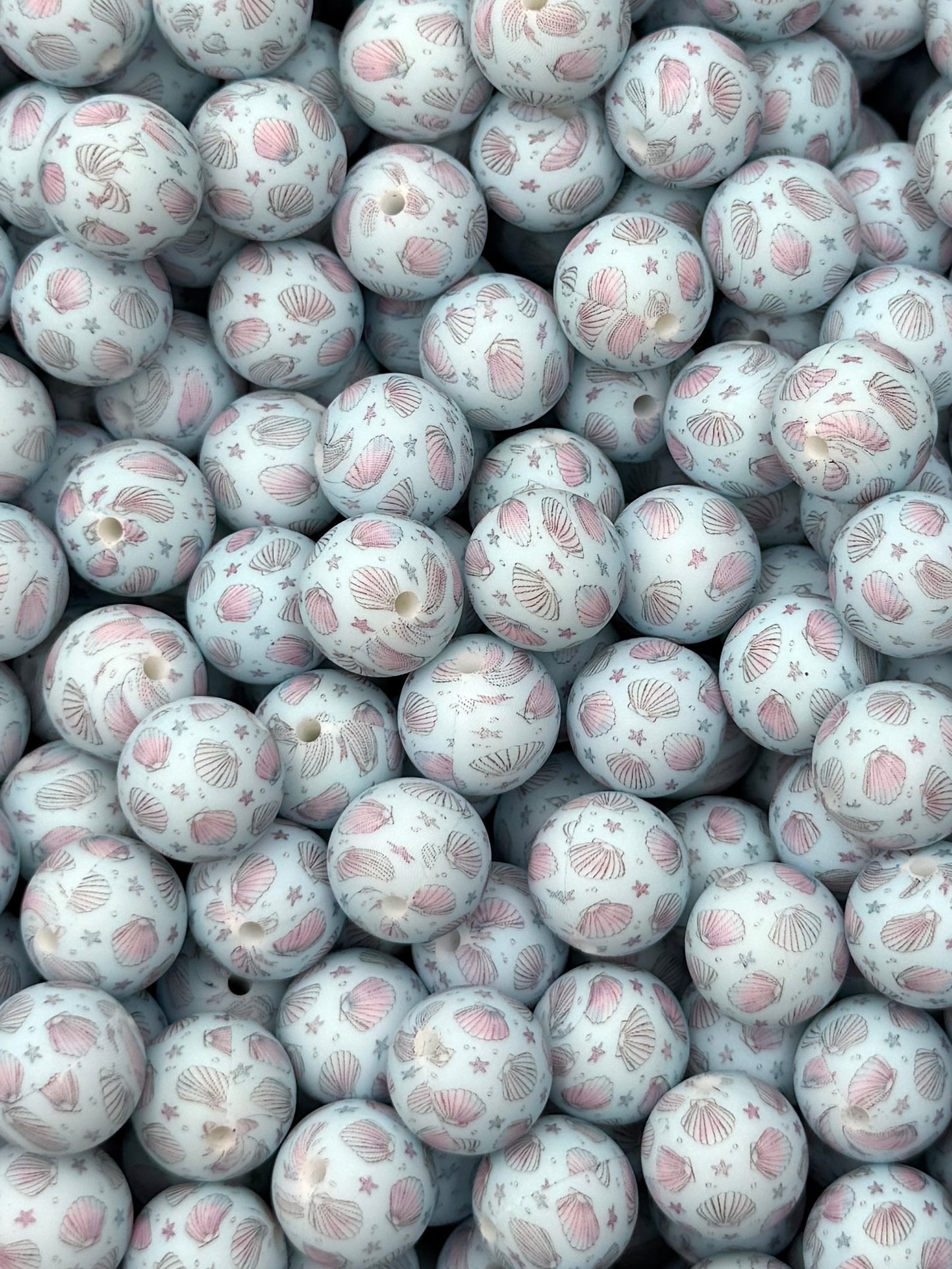 Shell Yeah Printed 15mm Bead