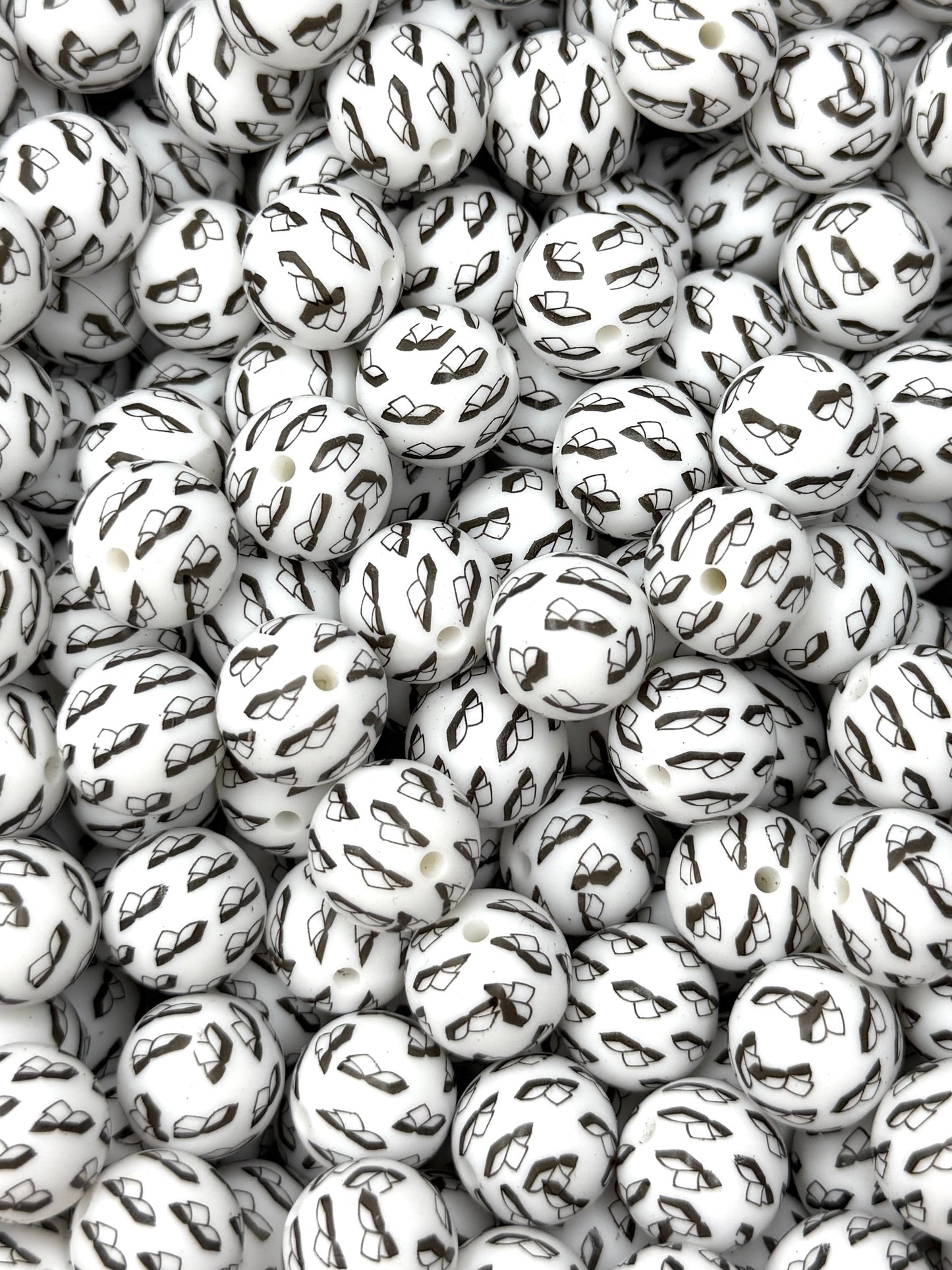 The Monochrome Chapter Printed 15mm Bead