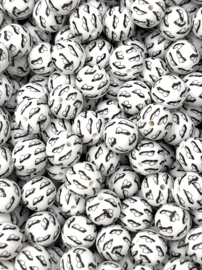 The Monochrome Chapter Printed 15mm Bead