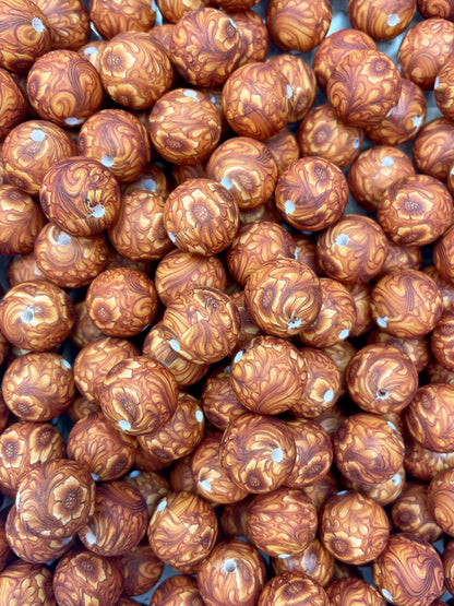 CTS Creation: Tooled Leather Custom Printed 15mm Bead