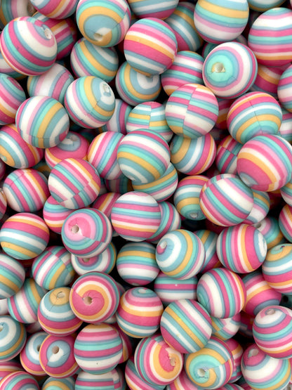 Nebula Stripes Printed 15mm Bead