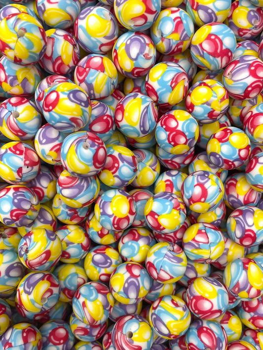 Jelly Beans Printed 15mm Bead***Discontinued***