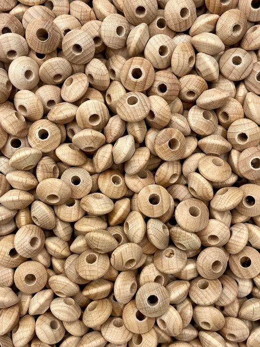 Wooden 12mm Lentil Beads