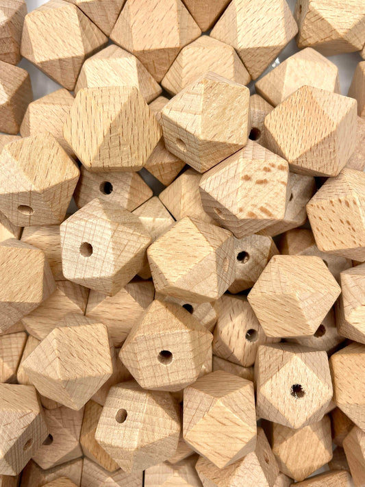 20mm Wooden Hex Beads