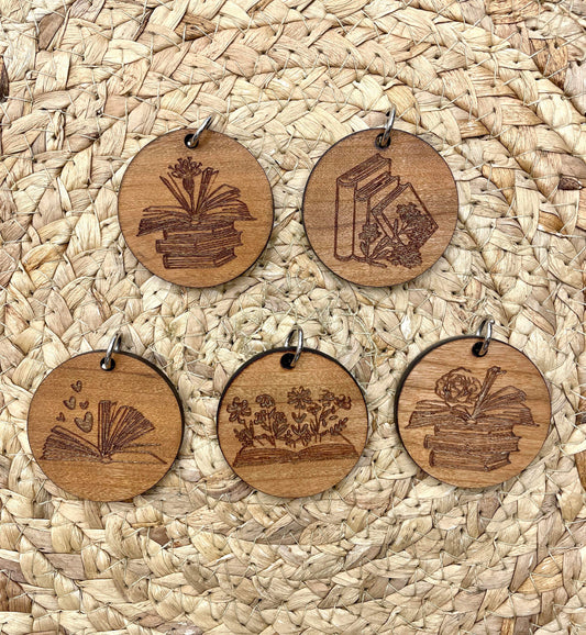 Books Wooden Key Tags
