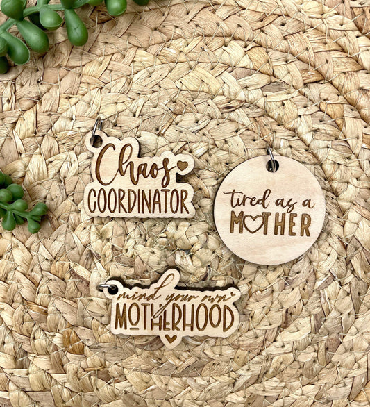 Mother Wooden Key Tags