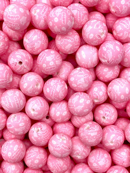 Oink 15mm Printed Bead