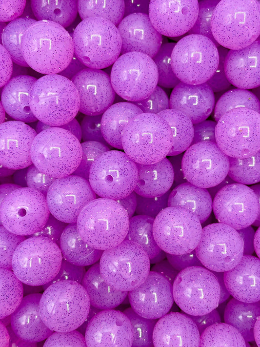 Perles de gelée violette scintillante de 15 mm