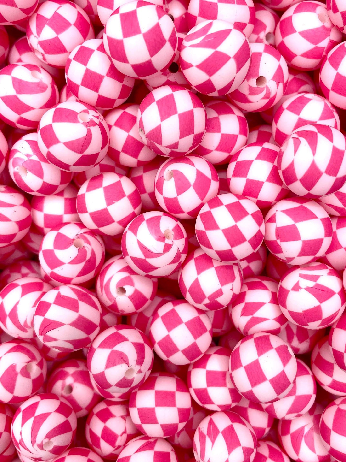 Checkered Printed 15mm Bead