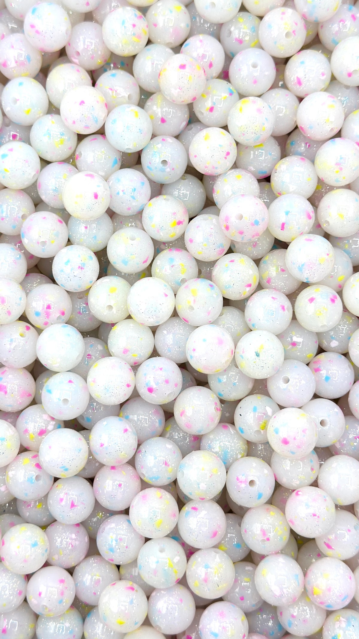 Tie Dye Confetti Sparkle Jelly 15mm Bead