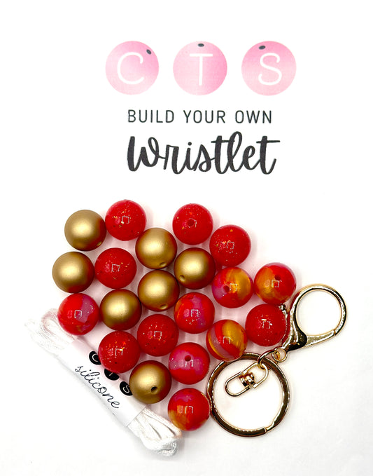Red & Gold Sparkle Wristlet Kit
