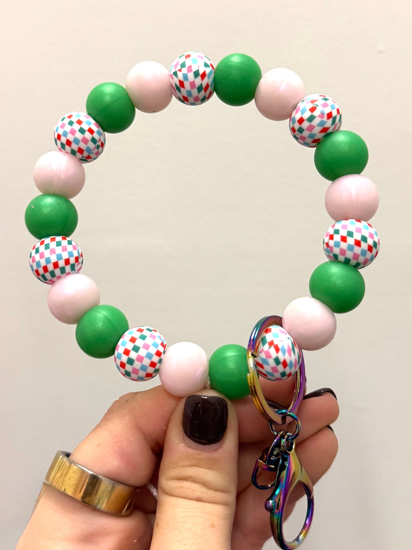 Holiday Checkered Charm Wristlet Kit