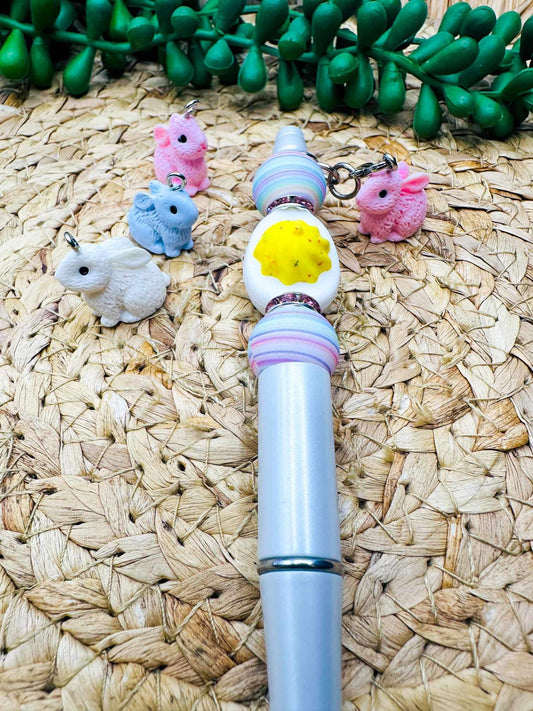 3D Bunny Resin Pen Charms