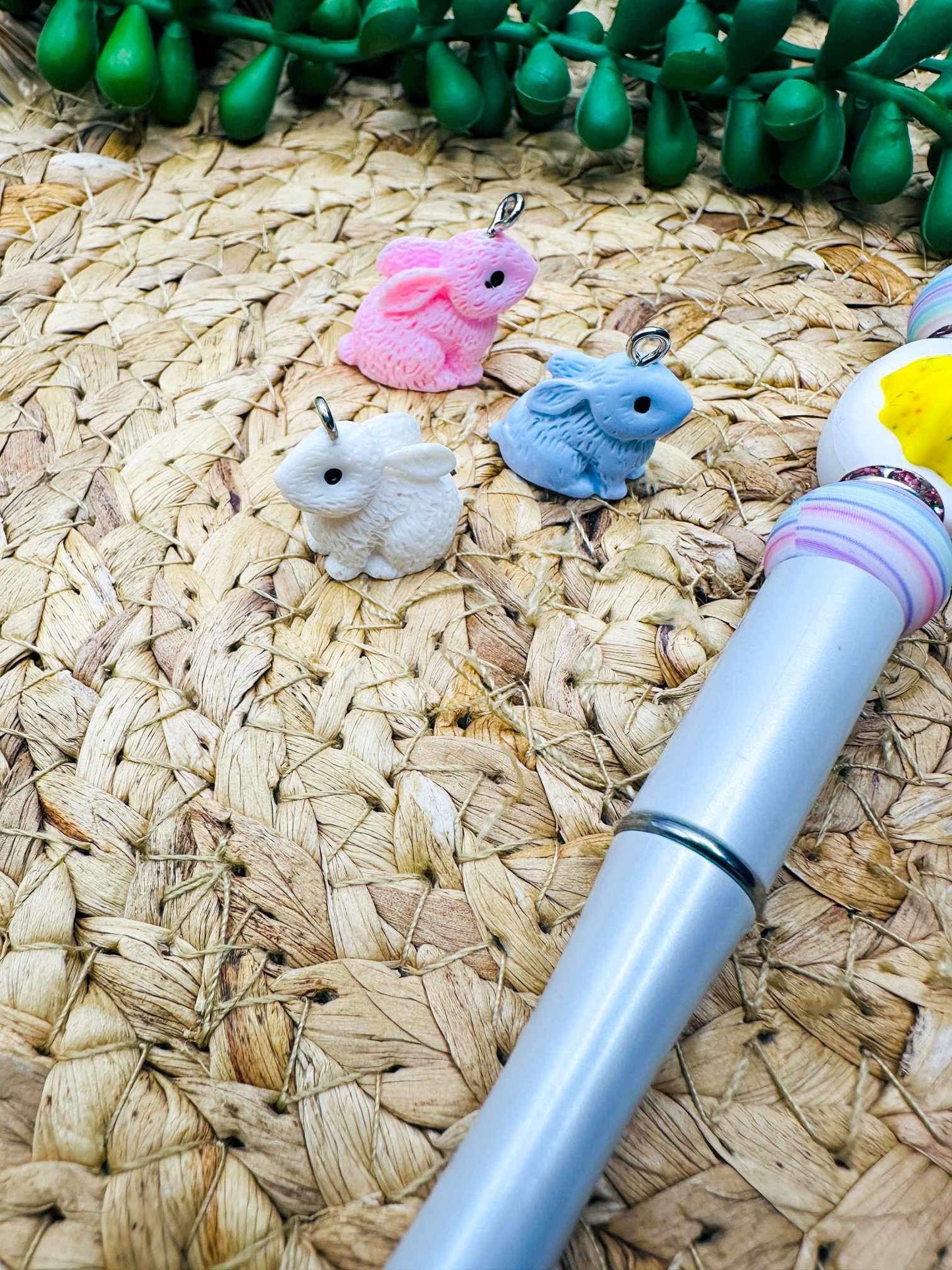 3D Bunny Resin Pen Charms