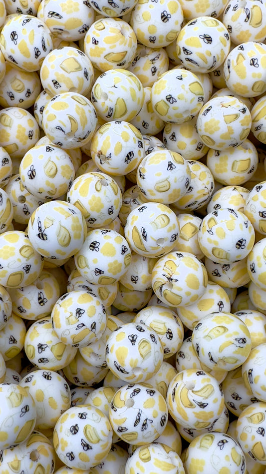 CTS Creation: Bumble Bee Printed 15mm Bead