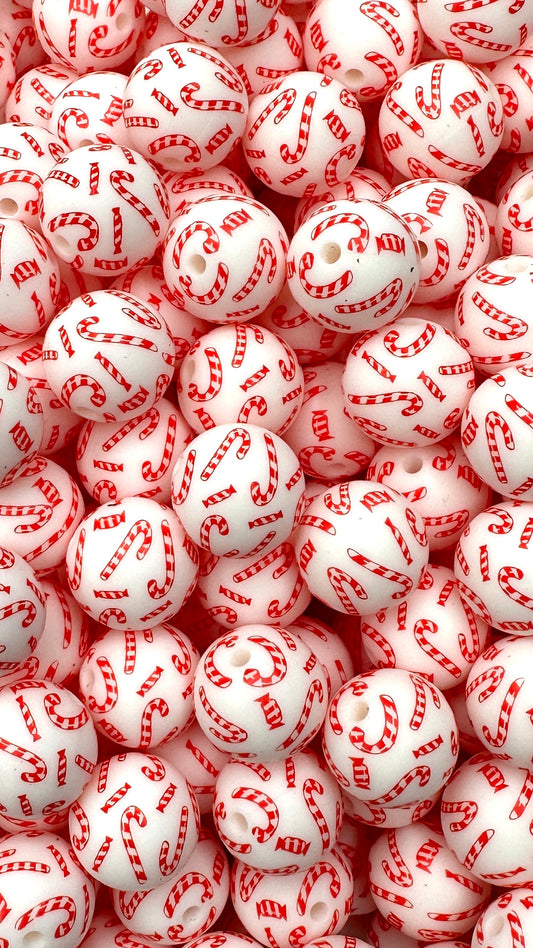 Candy Cane Lane 15mm Bead