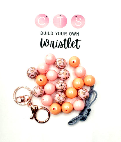 Peachy Pink Leopard Wristlet Kit