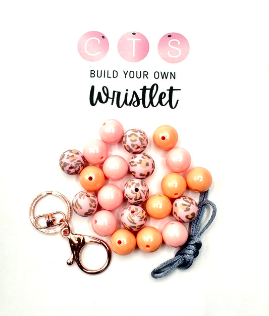 Peachy Pink Leopard Wristlet Kit