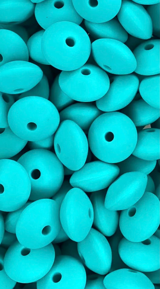 Turquoise 12mm Lentil-BULK 100 Count