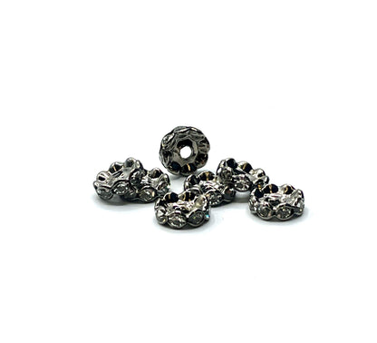 WAVY 10mm Rhinestone Jewel Spacers (Pack of 50)