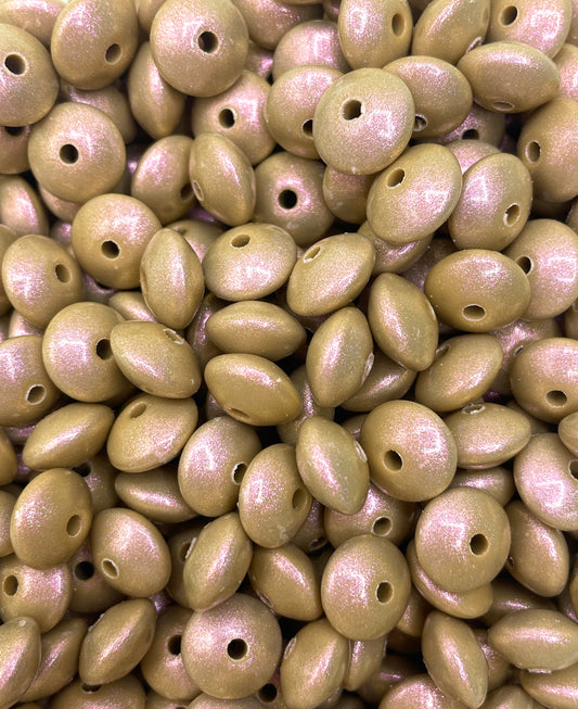 Tan Opal 12mm Lentil Bead