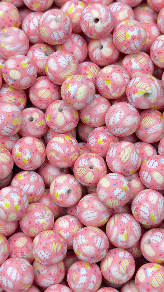 Sweet Spring Eggs Printed 15mm Bead