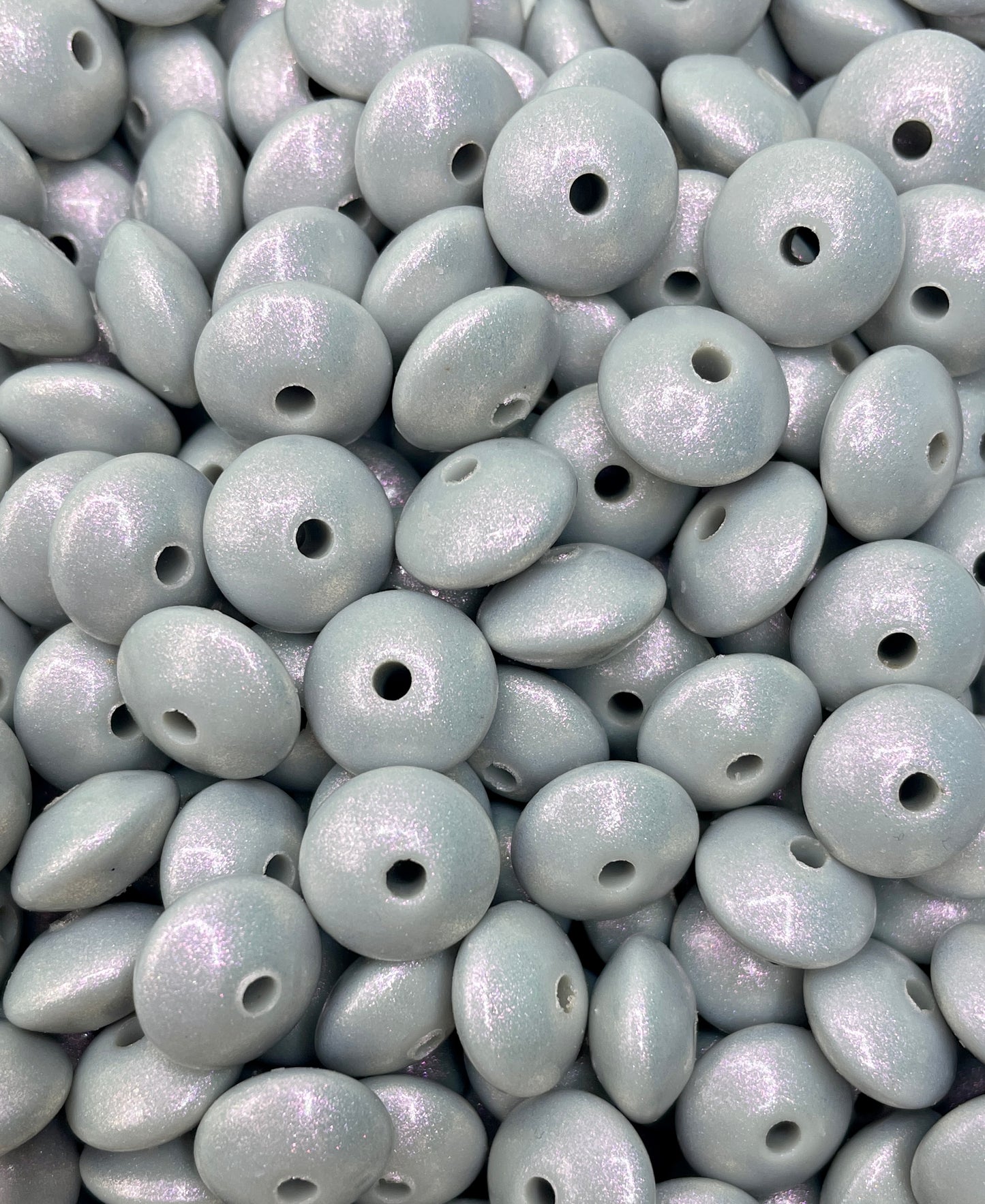 Perle de lentille gris nuageux opale 12 mm