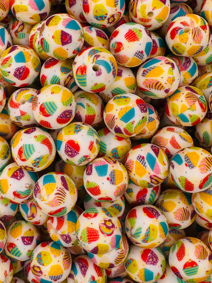 Cupcake Printed 15mm Bead