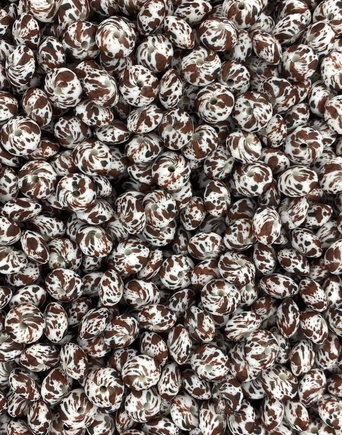 BULK LENTIL Printed 12mm Lentil Beads