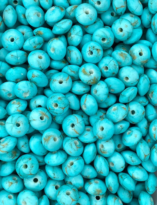 BULK LENTIL Printed 12mm Lentil Beads