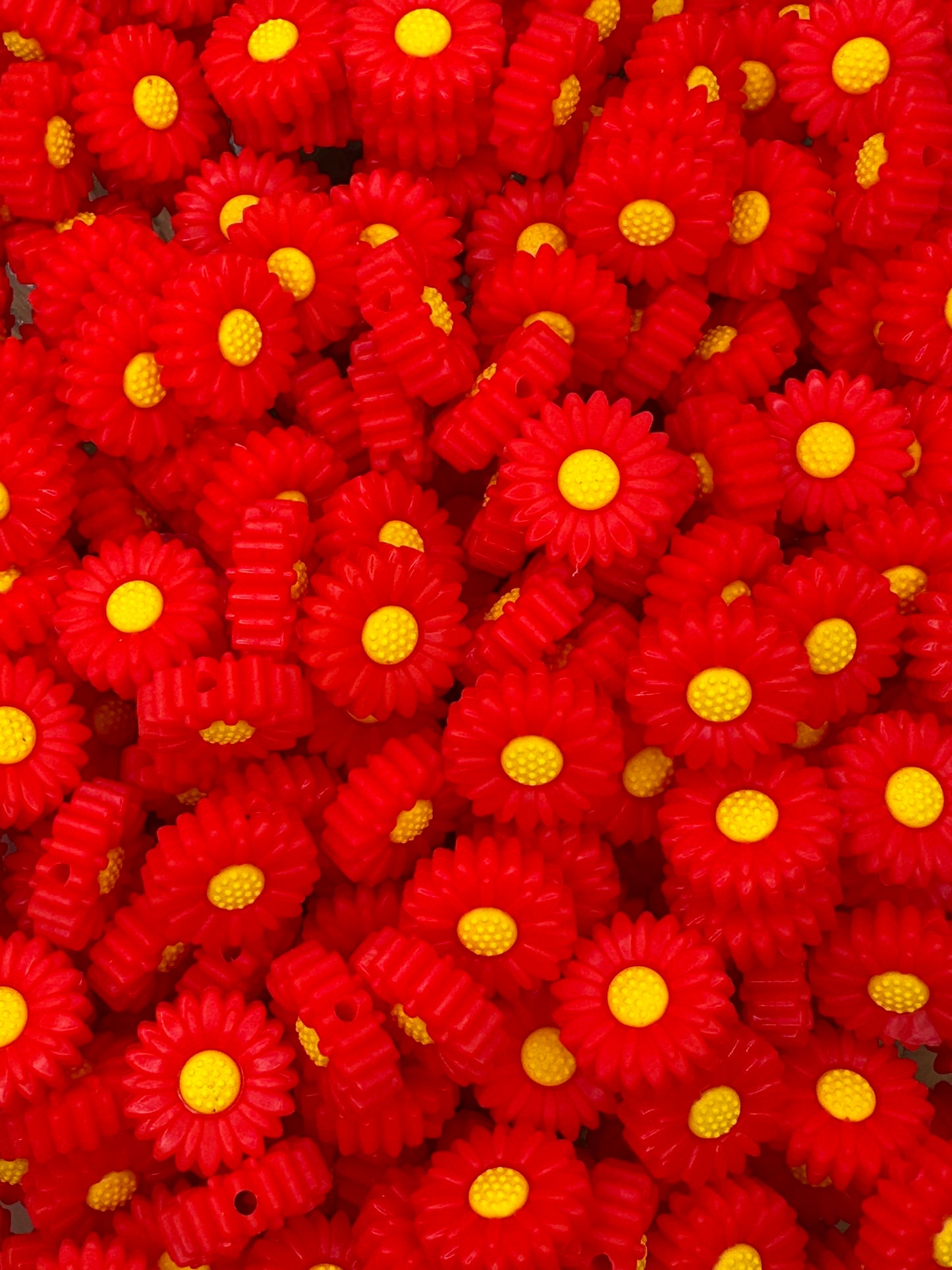 Red Boho Flower Focal Bead