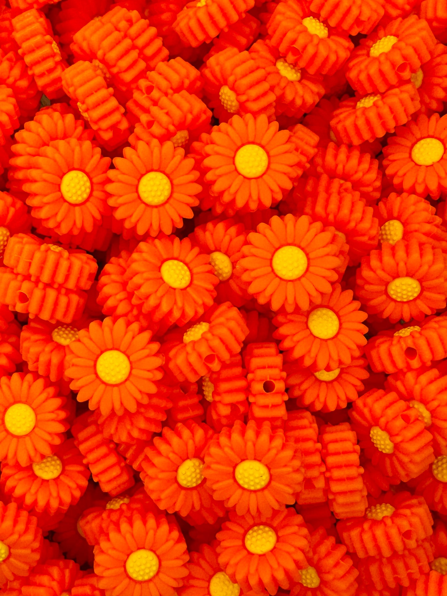 Orange Boho Flower Focal Bead