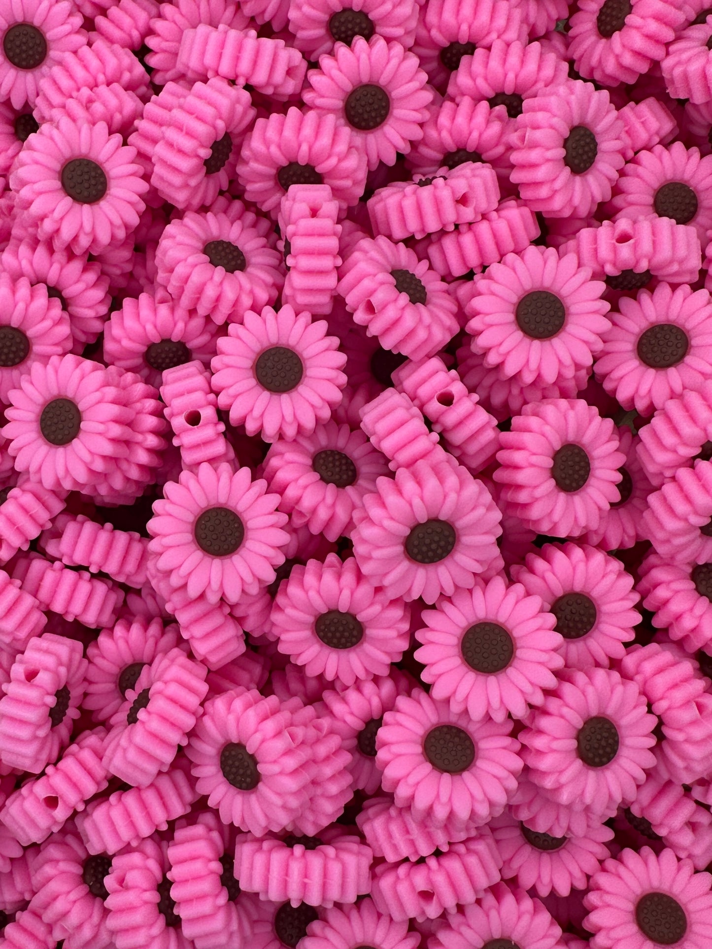 Bright Pink Boho Flower Focal Bead