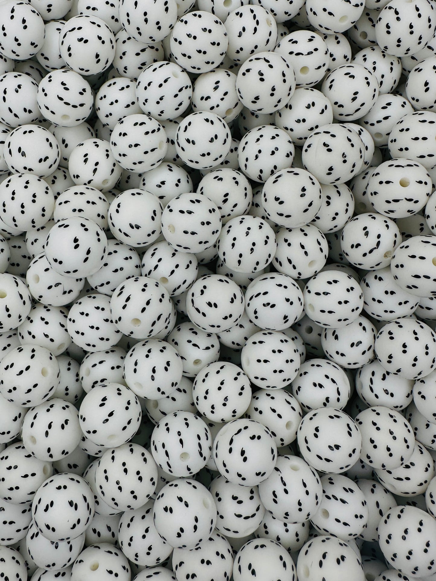 Custom Semi Colon Printed 15mm Bead