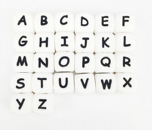 VERTICAL Hole 12mm Letter Beads