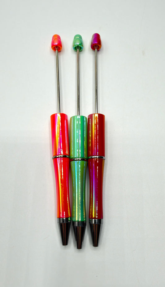 Stylos perlés vierges en plastique opale irisé