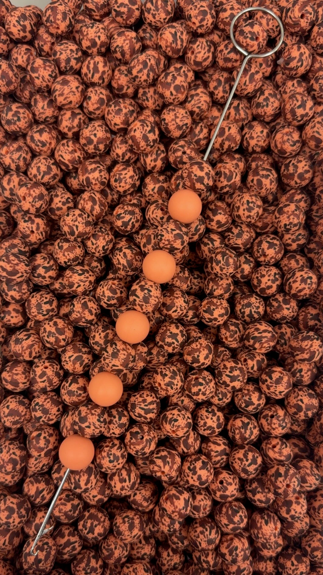 CTS Creation: Brandied Melon  Brown Cow Printed 15mm Bead