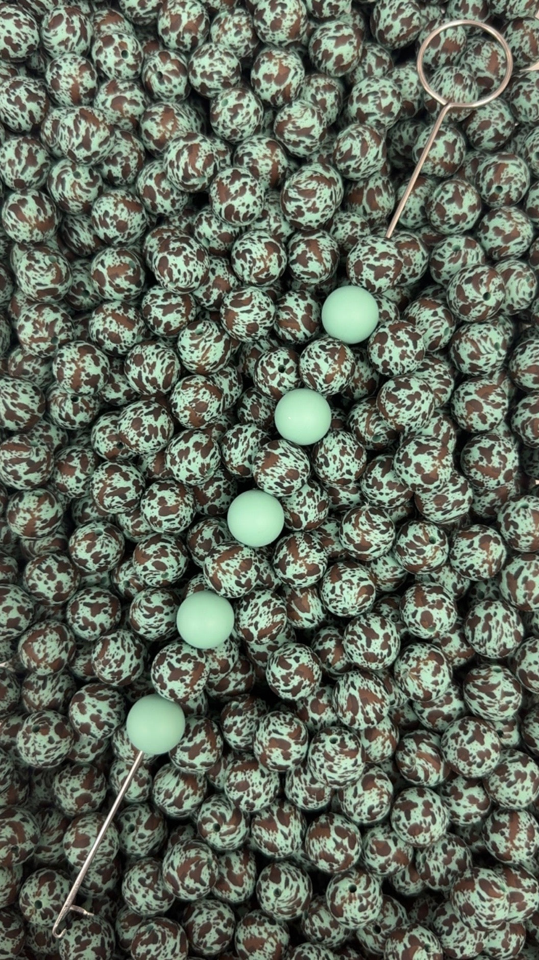 CTS Creation: Feldspar Brown Cow Printed 15mm Bead