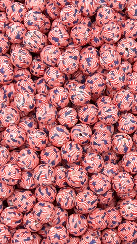 God Bless America Printed 15mm Bead