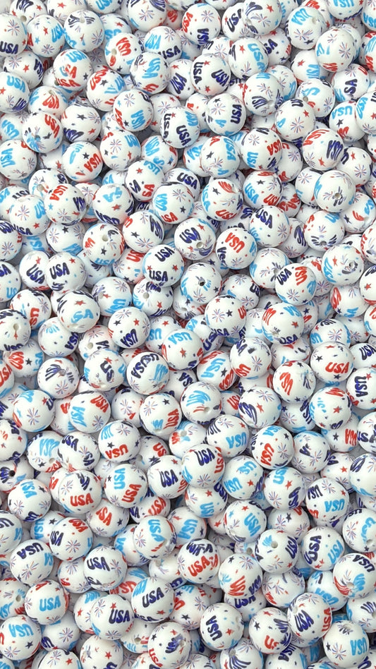 Party In The USA Printed 15mm Bead