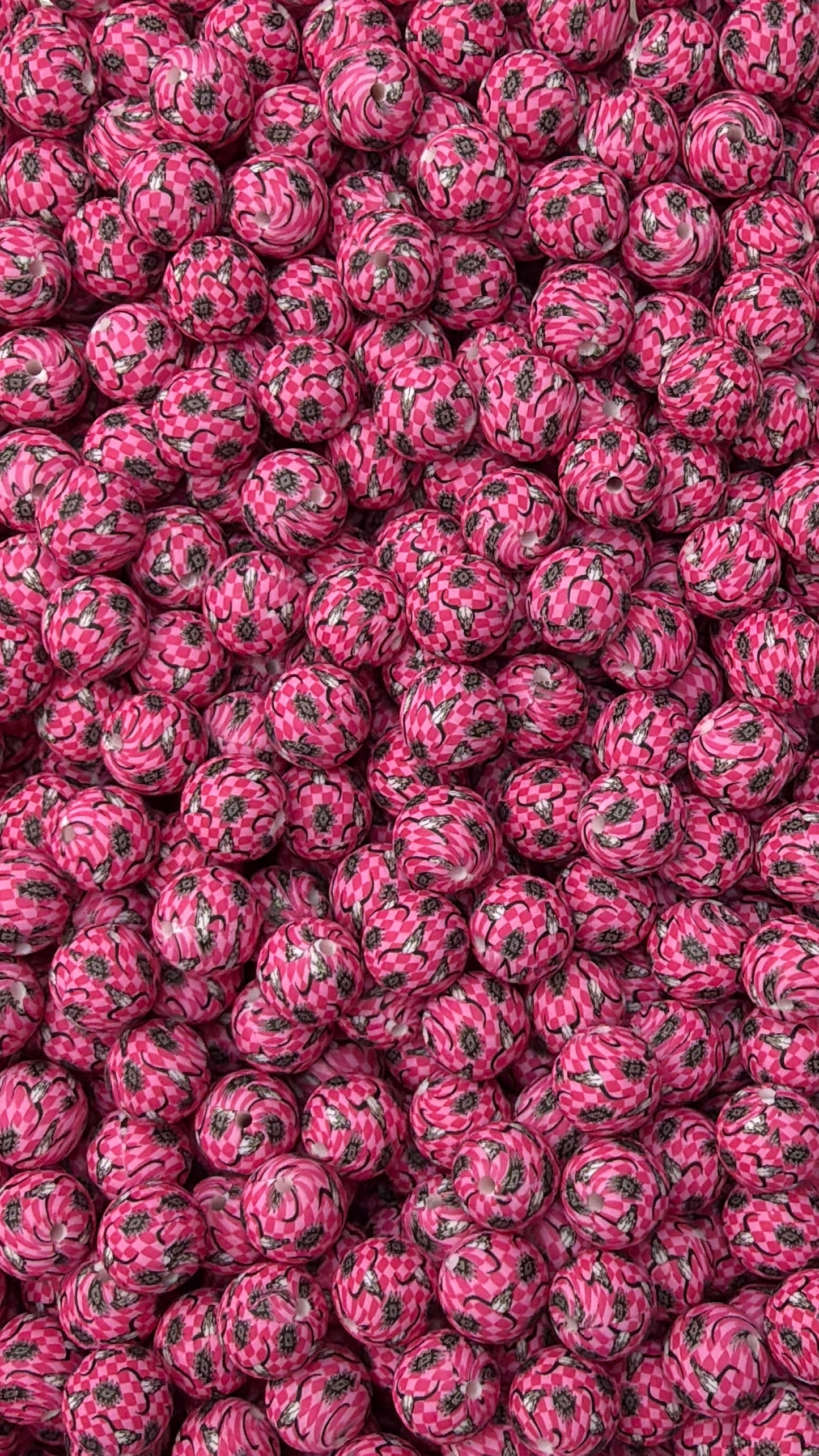 Rodeo Rose Printed 15mm Bead
