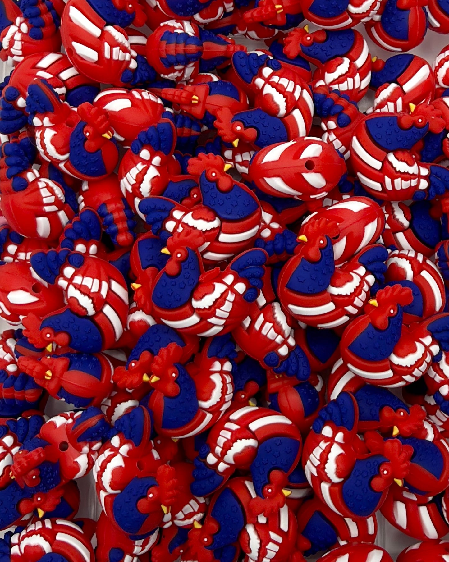Cluckin’ Patriot Chicken Focal Bead