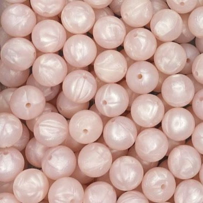 50 or 100 BULK Round Silicone Beads, Pink Rainbow Silicone Beads