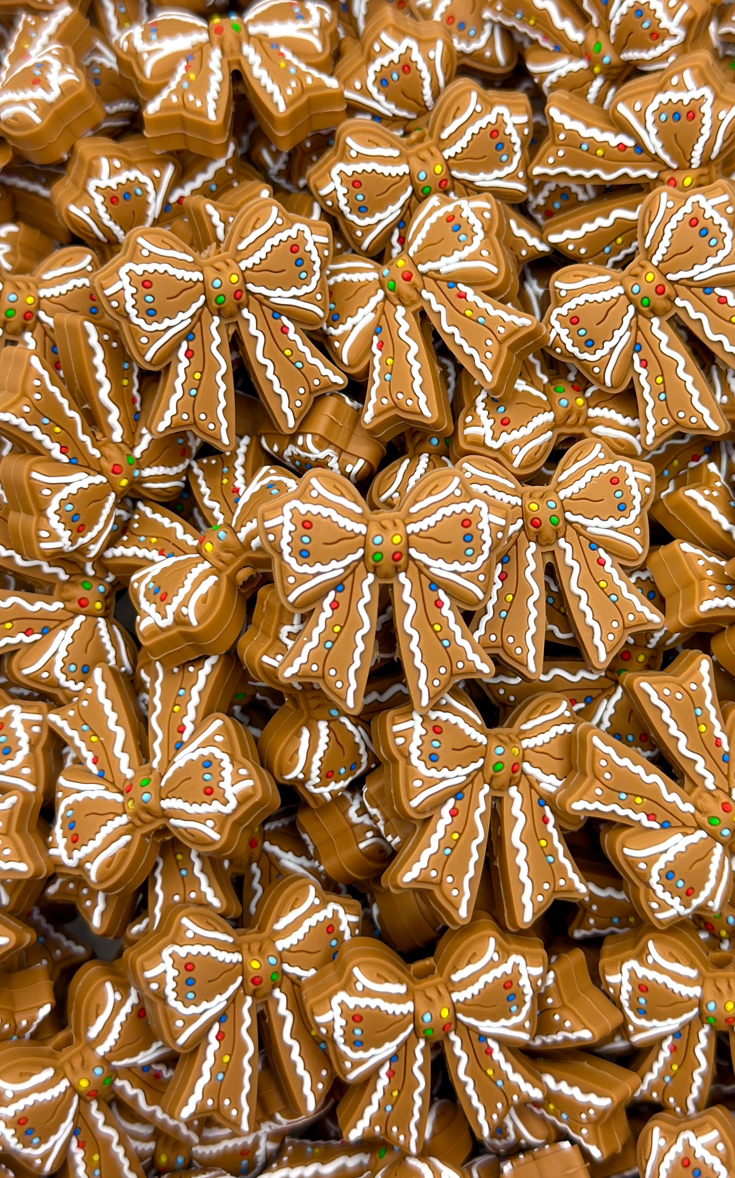 Gingerbread Bow Focal Bead