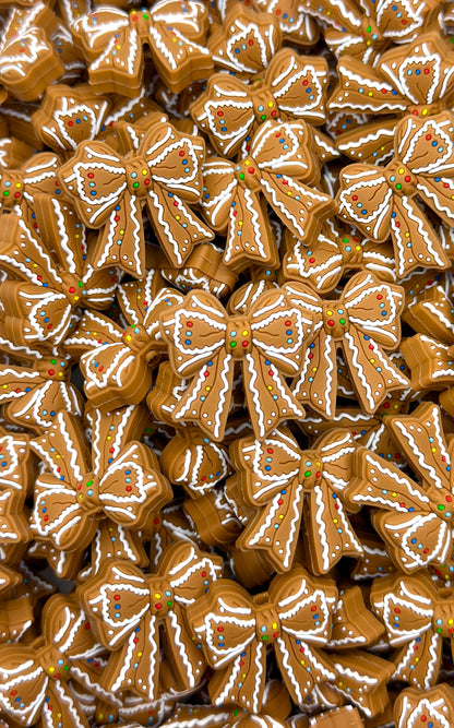 Gingerbread Bow Focal Bead