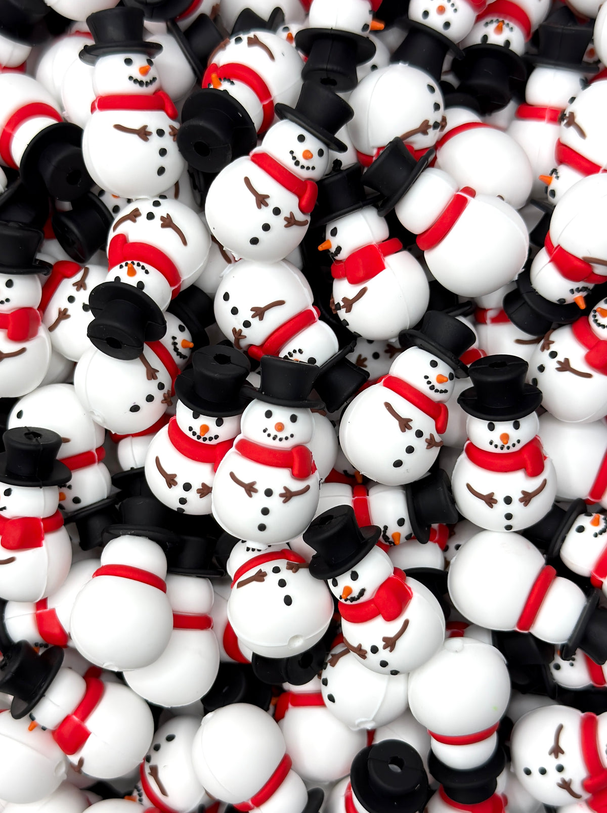 3D Snowman Focal Bead