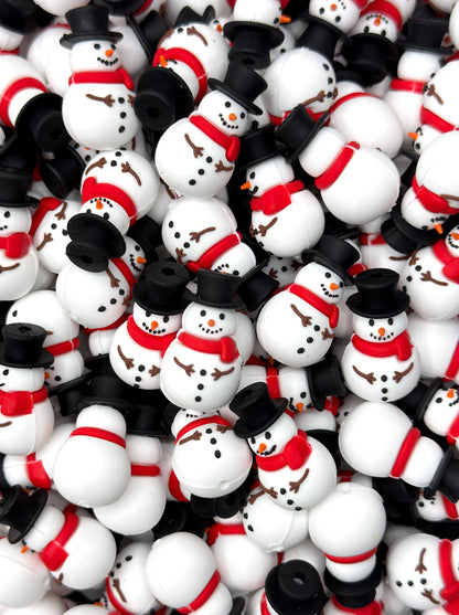 3D Snowman Focal Bead