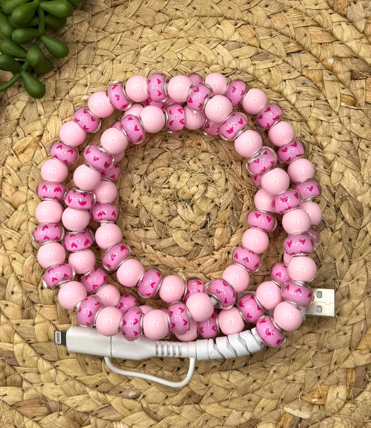 *Hearts Beaded USB/USB-C Lightning Cord Charger