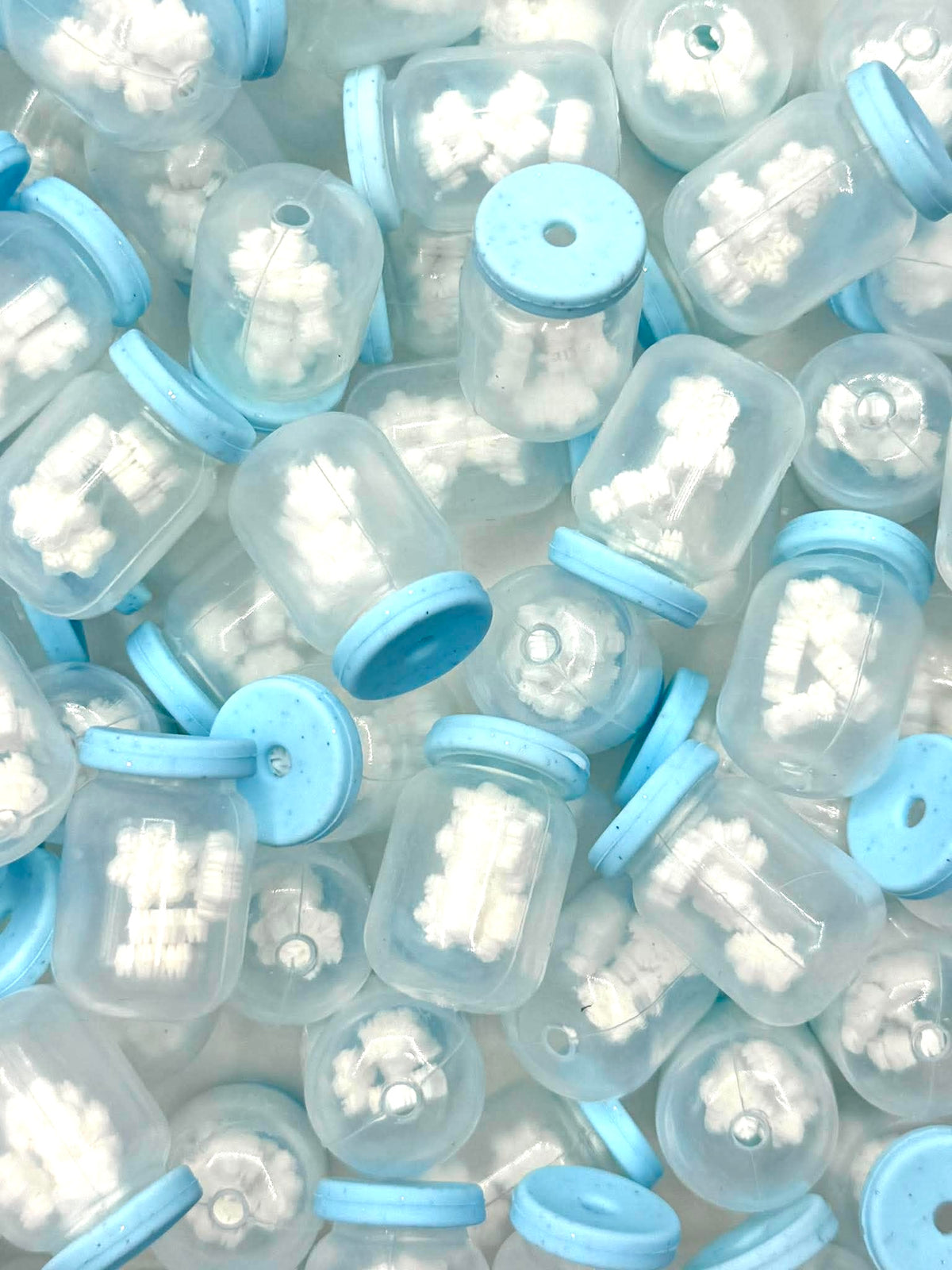 Jar of Snowflakes Focal Bead