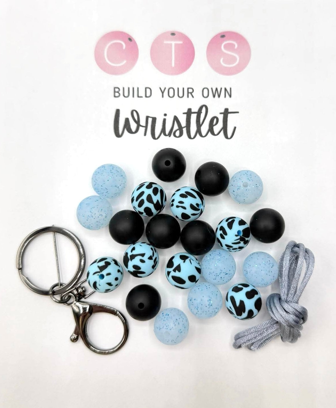 Light Blue Cow Wristlet Kit